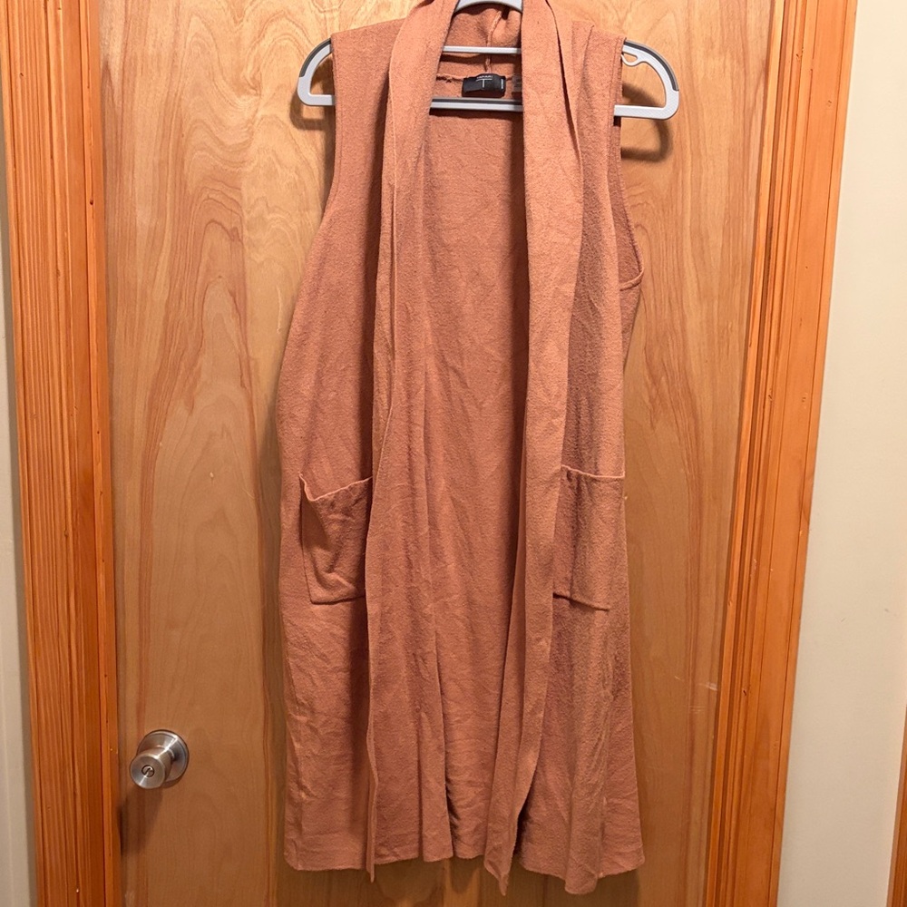 Tahari Women's Warm Tan Knit sleeveless cardigan